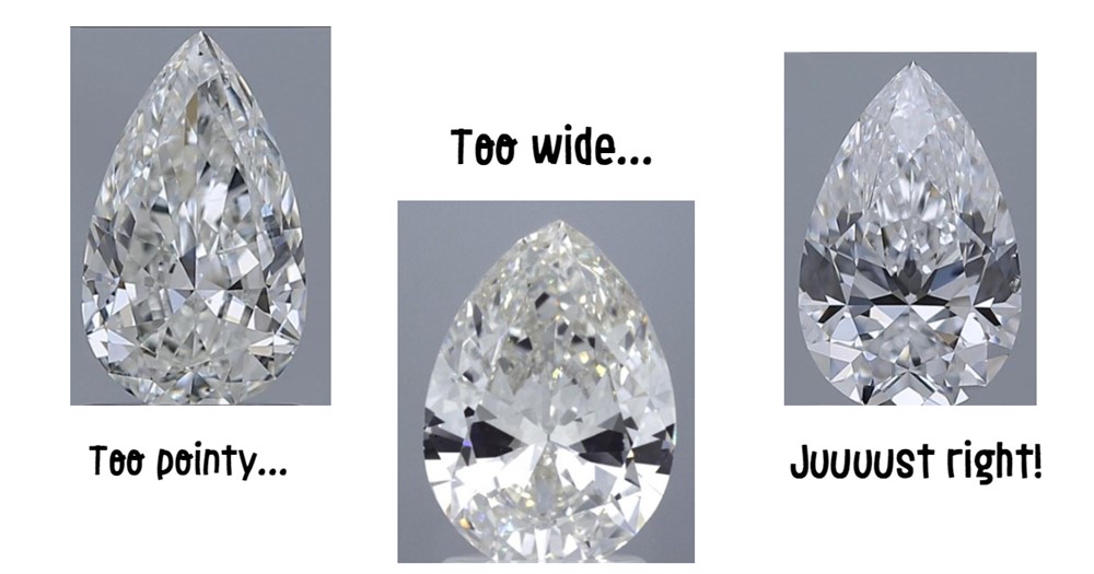 5 carat pear comparison