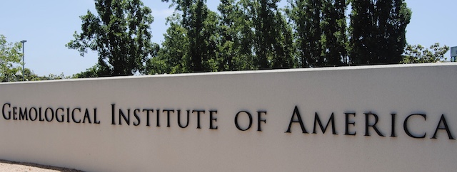 The Gemological Institute of America sign at the Carlsbad, CA campus 