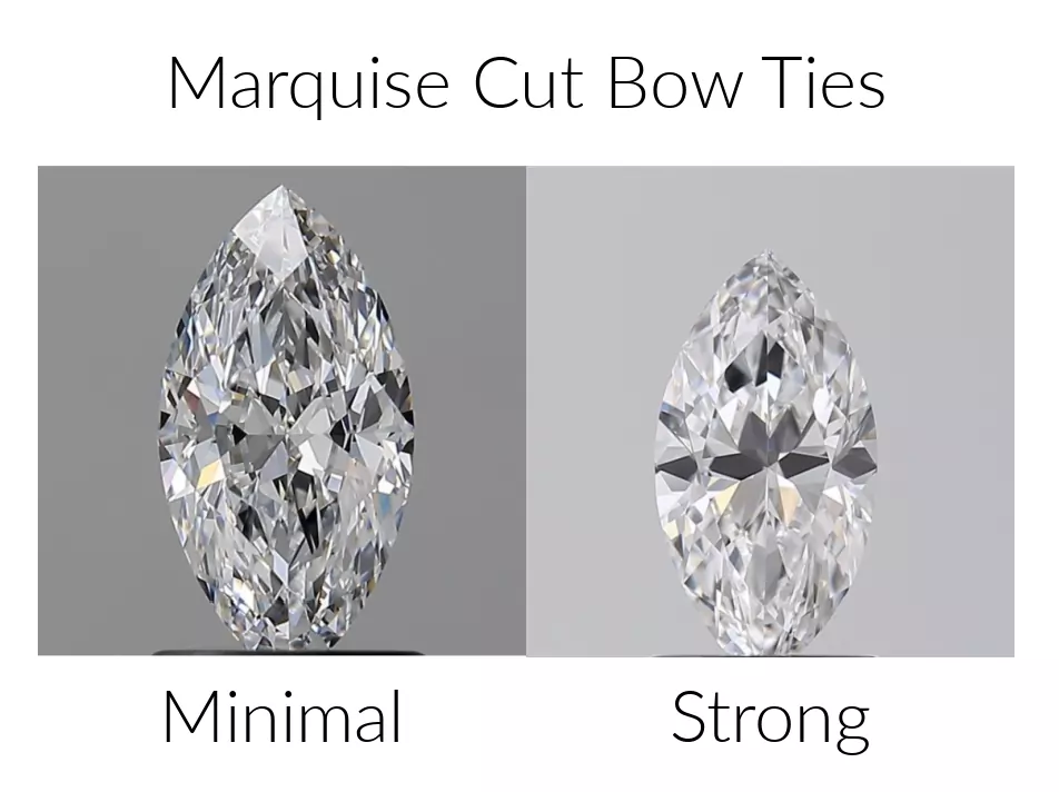 marquise diamond cut bow tie