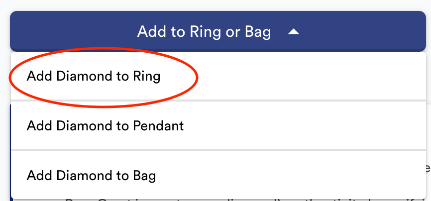 add a lab diamond to ring screenshot