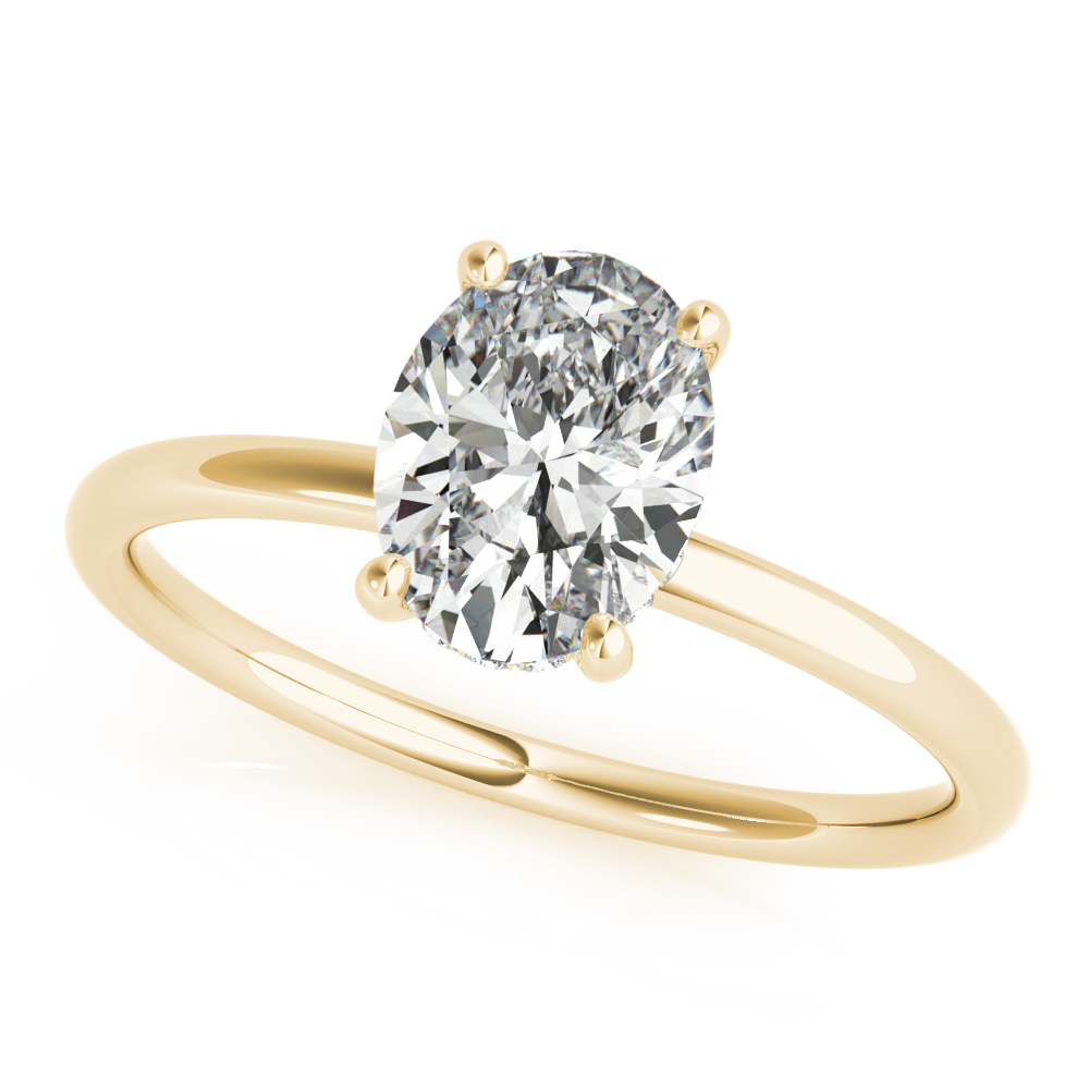 Cushion Cut Solitaire 18k Yellow Gold Engagement Ring