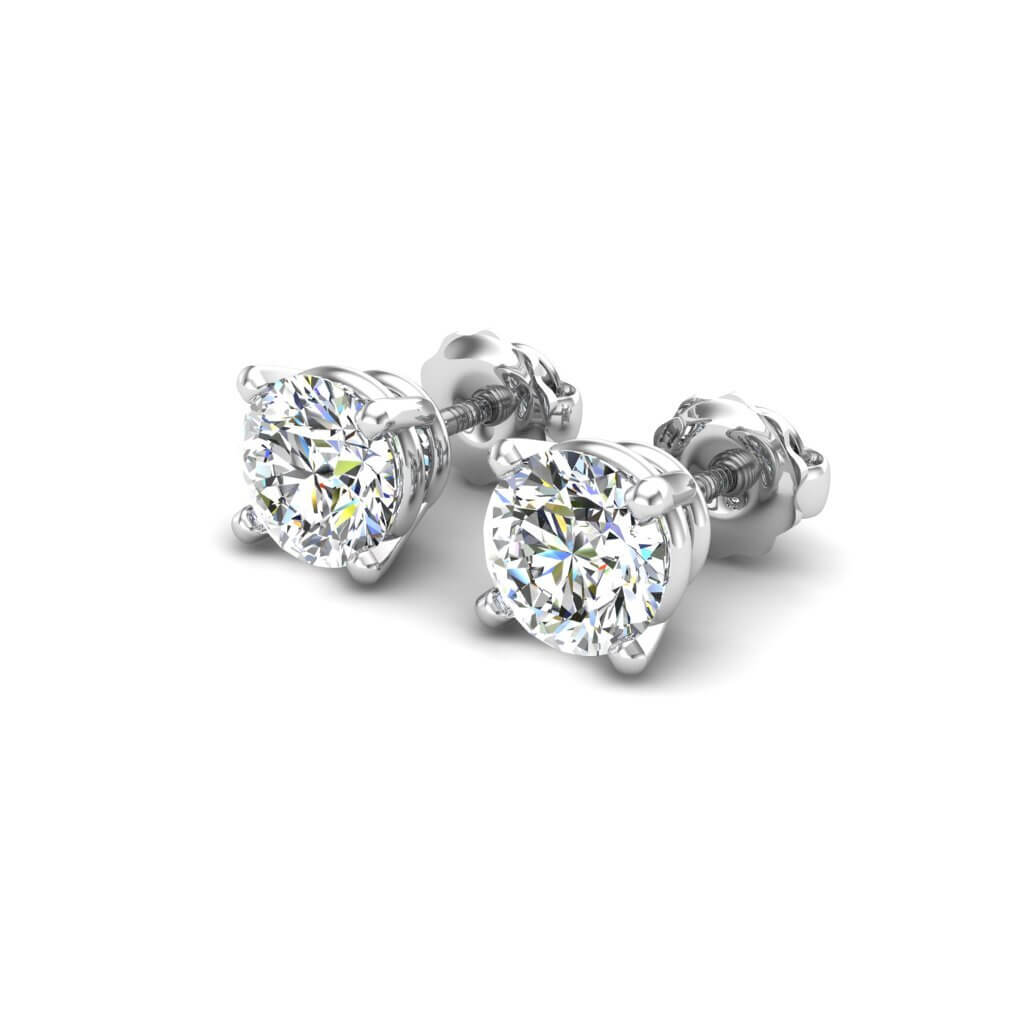 4 prong diamond stud earrings 