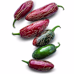 Zapotec Jalapeno Peppers on a white background.