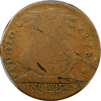 1787 Fugio Cent (1c) States United, 1 Over Horiz. 1 Obverse Image