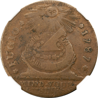 1787 Fugio Cent (1c) States United 4 Cinq Obverse Image