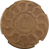 1787 Fugio Cent (1c) States United 4 Cinq Reverse Image