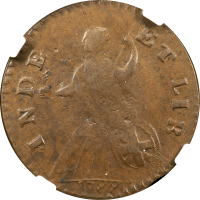 1788 Vermont Half Penny (1/2p) Bust Right REVERSE Image