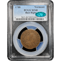 1788 Vermont Half Penny (1/2p) Bust Right SLAB Image