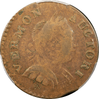 1788 Vermont Half Penny (1/2p) Bust Right Obverse Image