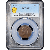 1793 Liberty Cap Half Cent (1/2c) Obverse Slab Image