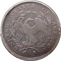 1795 Flowing Hair Dollar ($1) 3 Leaves REVERSE Image