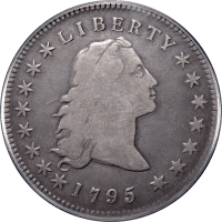 1795 Flowing Hair Dollar ($1) 3 Leaves OBVERSE Image