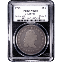 1795 Flowing Hair Dollar ($1) 3 Leaves Obverse Slab Image