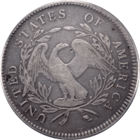 1795 Flowing Hair Dollar ($1) 3 Leaves REVERSE Image