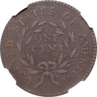 1795 Flowing Hair Large Cent (1c) Lettered Edge Reverse Image
