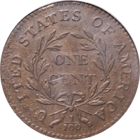 1795 Liberty Cap Large Cent (1c) Plain Edge OGH Reverse Image