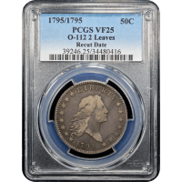 1795/1795 Flowing Hair Half Dollar (50c) 2 Leaves Recut Date Obverse Slab Image