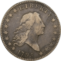 1795/1795 Flowing Hair Half Dollar (50c) 2 Leaves Recut Date Obverse Image