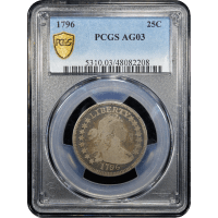 1796 Draped Bust Quarter (25c) Obverse Slab Image