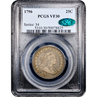 1796 Draped Bust Quarter (25c) Obverse Slab Image