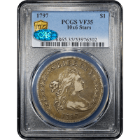 1797 Draped Bust Dollar ($1) 10x6 Stars Obverse Slab Image