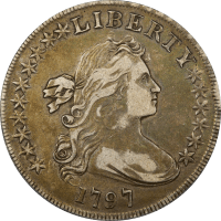 1797 Draped Bust Dollar ($1) 10x6 Stars Obverse Image