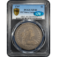 1797 Draped Bust Dollar ($1) 9x7 Stars Large Letters Obverse Slab Image