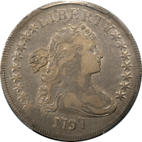 1797 Draped Bust Dollar ($1) 9x7 Stars Large Letters Obverse Image