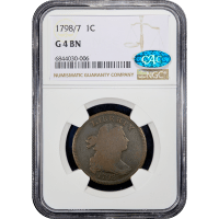 1798/7 Draped Bust Large Cent (1c) Obverse Slab Image