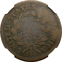 1798/7 Draped Bust Large Cent (1c) REVERSE Image