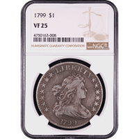 1799 Draped Bust Dollar ($1) Obverse Slab Image