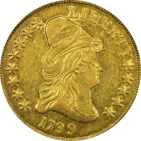 1799 Draped Bust Gold Eagle ($10) Large Stars Obverse  Obverse Image