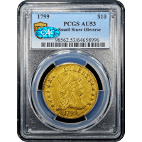 1799 Draped Bust Gold Eagle ($10) Small Stars Obverse Obverse Slab Image