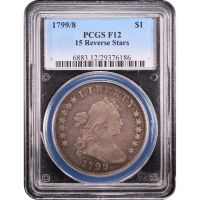 1799/8 Draped Bust Dollar ($1) 15 Reverse Stars Obverse Slab Image