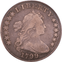 1799/8 Draped Bust Dollar ($1) 15 Reverse Stars Obverse Image
