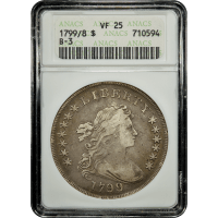 1799/8 Draped Bust Dollar ($1) B-3 15 Reverse Stars SLAB Image