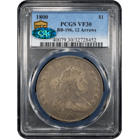 1800 Draped Bust Dollar ($1) BB-196 12 Arrows Obverse Slab Image