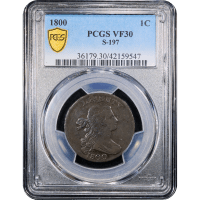 1800 Draped Bust Large Cent (1c) S-197 Obverse Slab Image