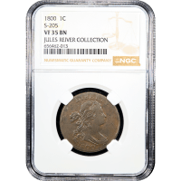 1800 Draped Bust Large Cent (1c) S-205 Obverse Slab Image