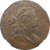 1800 Draped Bust Large Cent (1c) S-205 Obverse Image
