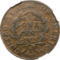 1800 Draped Bust Large Cent (1c) S-205 Reverse Image