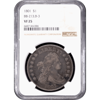 1801 Draped Bust Dollar ($1) Obverse Slab Image