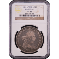 1803 Draped Bust Dollar ($1) Large 3 Obverse Slab Image