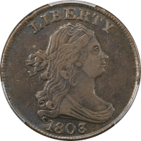 1803 Draped Bust Half Cent (1/2c) Obverse Image