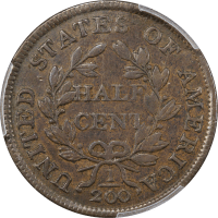 1803 Draped Bust Half Cent (1/2c) Reverse Image