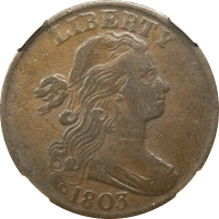 1803 Draped Bust Large Cent (1c) Small Date Large Fraction Obverse Image