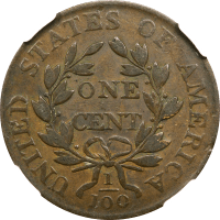 1803 Draped Bust Large Cent (1c) Small Date Large Fraction Reverse Image