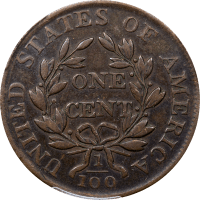 1803 Draped Bust Large Cent (1c) Small Date Small Fraction REVERSE Image