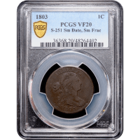 1803 Draped Bust Large Center (1c) Small Date Small Fraction Obverse Slab Image
