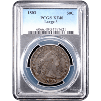 1803 Large 3 Draped Bust Half Dollar (50c) Obverse Slab Image